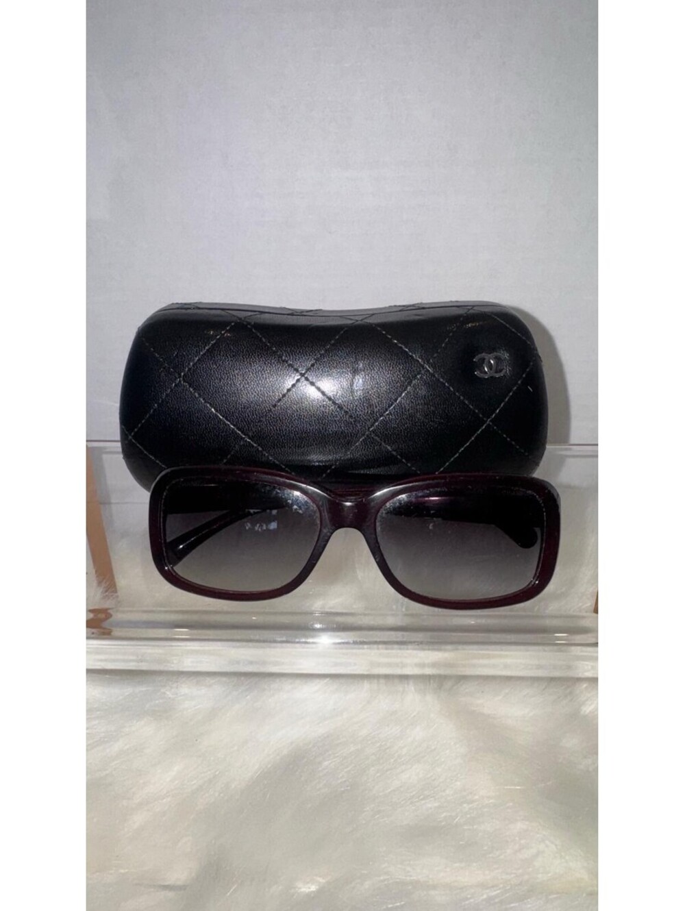 Chanel Square Sunglasses — Burgundy/Bordeaux Acetate — Gradient Lenses